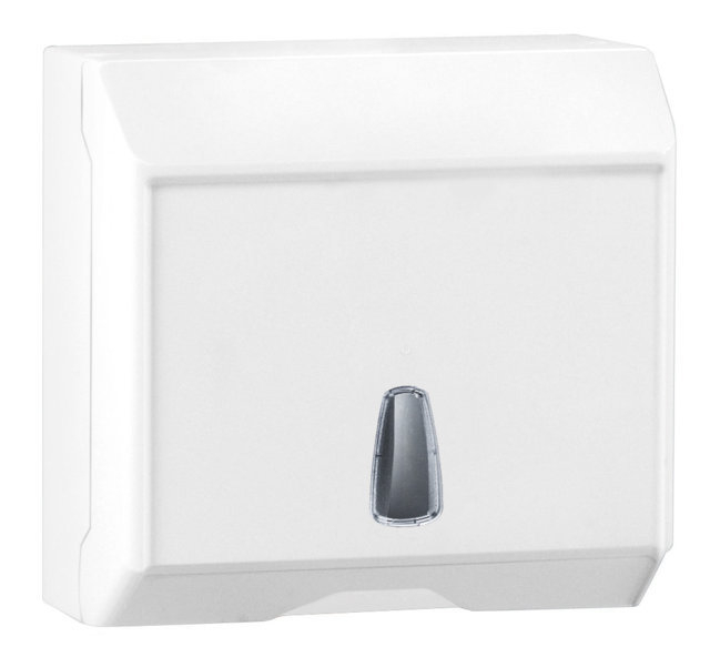 Dispenser per salviette asciugamni in carta piegate a "Z", in plastica bianca