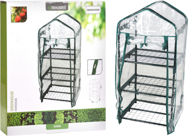 Serra a 3 ripiani in metallo e plastica, altezza 105 cm