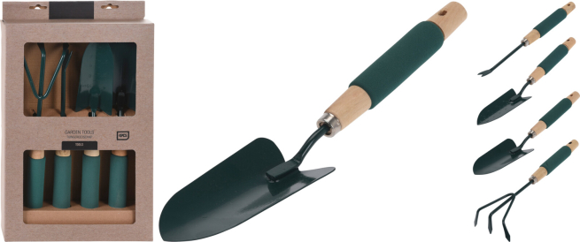 Set utensili da giardino, confezione da 4 pezzi