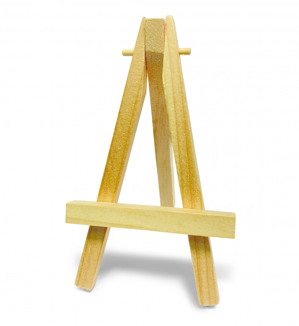 Cavalletto mini in legno naturale per pittura, altezza 12 cm