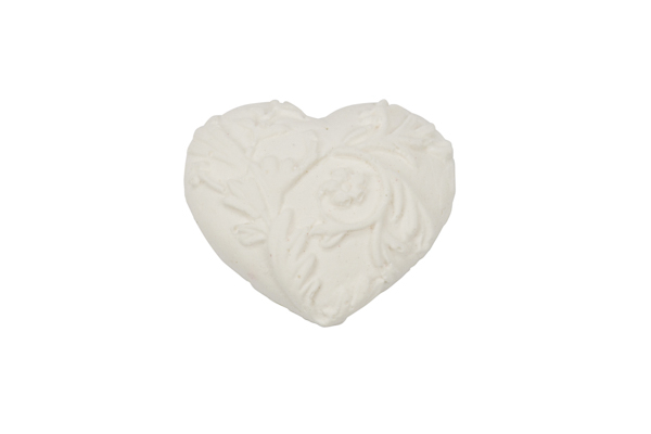 Cuore in gesso con decoro, diametro 2.5 cm, confezione da 12 pezzi