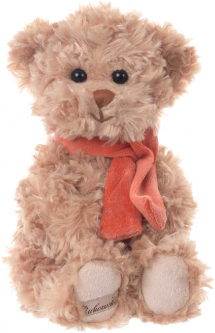 Orso "Clever Anton" marrone con sciarpa arancio, altezza 24 cm