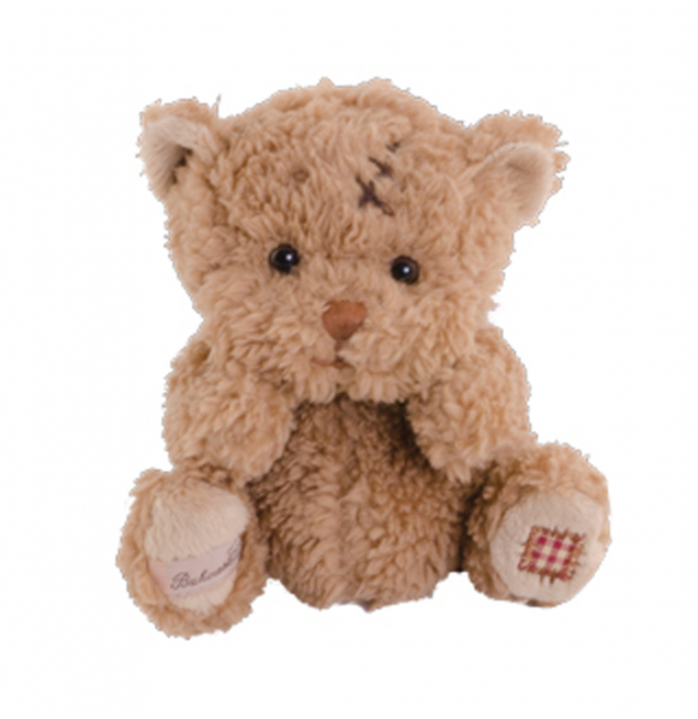Orso "Sterling" marrone con cicatrice e toppa sulla zampa, altezza 15 cm