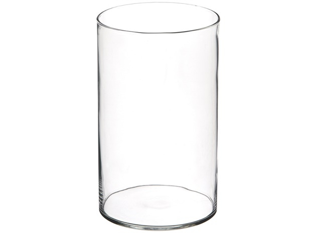 Cilindro in vetro, diametro 15 cm, altezza 25 cm