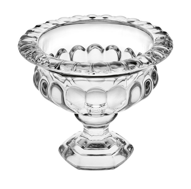 Coppa "Nozze" in vetro lavorato, diametro 13 cm, altezza 11 cm