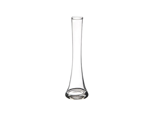 Vaso monofiore con base in vetro, diametro 4 cm, altezza 30 cm