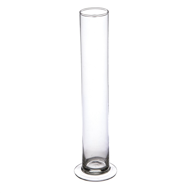 Vaso monofiore con base in vetro, diametro 5 cm, altezza 50 cm