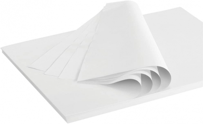 Carta cellulosa bianca da 22 gr in fogli 100x150 cm, confezione da 5 kg