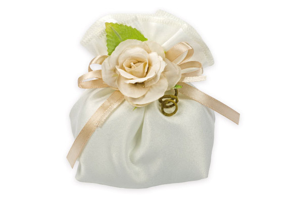 Sacchetto in raso "Albarosa" 13x15 cm, confezione da 10 pezzi