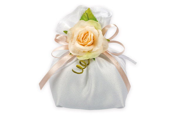 Sacchetto in raso "Albarosa" 13x15 cm, confezione da 10 pezzi