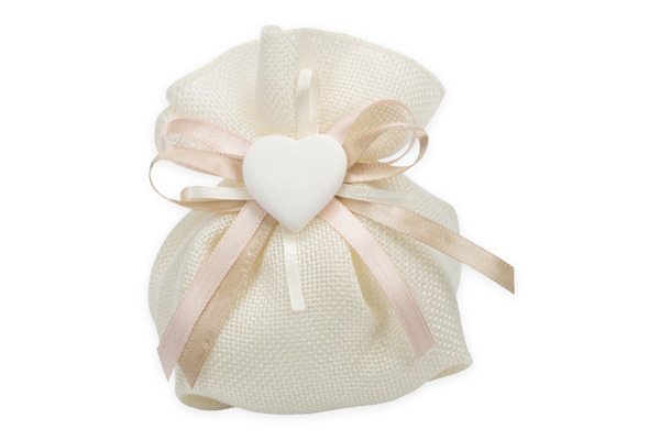 Sacchetto in juta "Albarosa", 15x17 cm, confezione da 10 pezzi