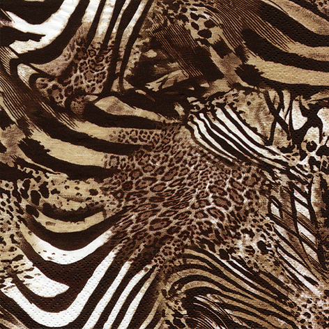 Tovagliolo in carta 3 veli stampa "Effetto leopardato", 33x33 cm, confezione da 20 pezzi