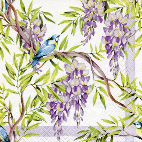 Tovagliolo in carta 3 veli stampa "Gladioli viola", 33x33 cm, confezione da 20 pezzi