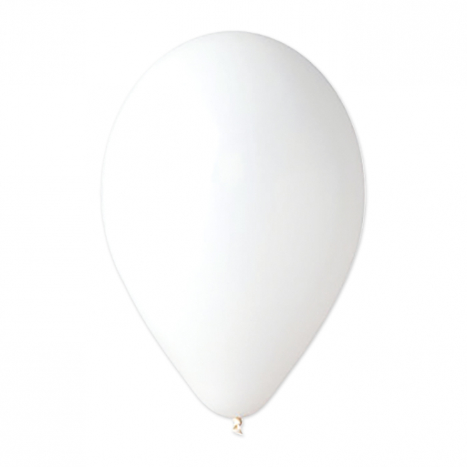 Palloncino tinta unita bianco, diametro 30 cm, confezione da 16 pezzi