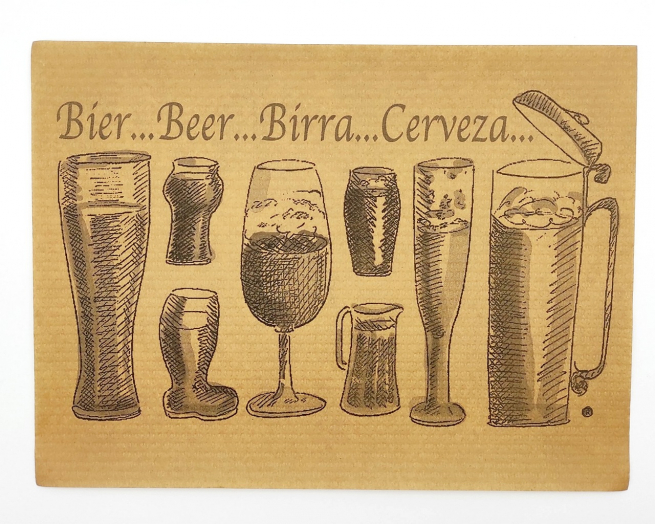 Tovaglietta in carta avana stampa "Birra", formato 30x40cm, confezione da 500 pezzi