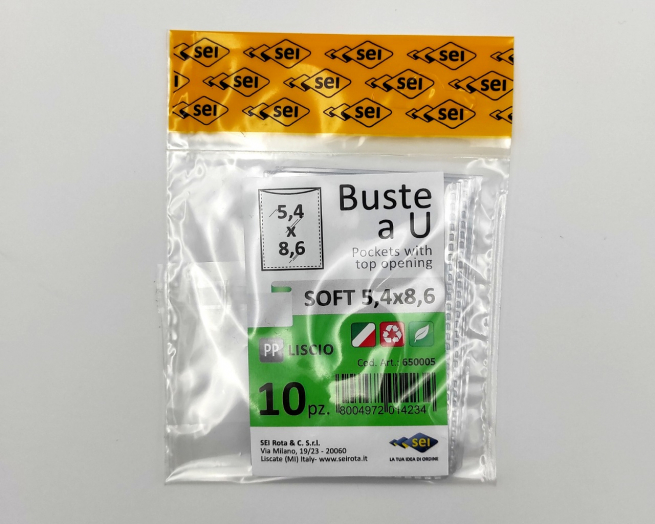 Busta porta tessere soft, formato 5.4x8.6 cm, confezione da 10 pezzi