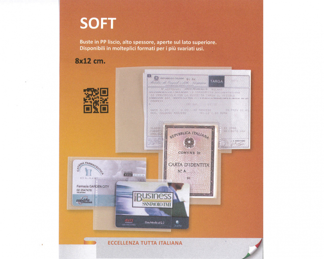 Busta porta tessere soft, formato 5.4x8.6 cm, confezione da 10 pezzi