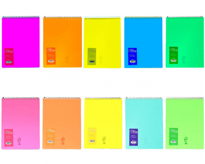 Blok notes con spirale plastificata, formato A4, a quadretti da 5 mm