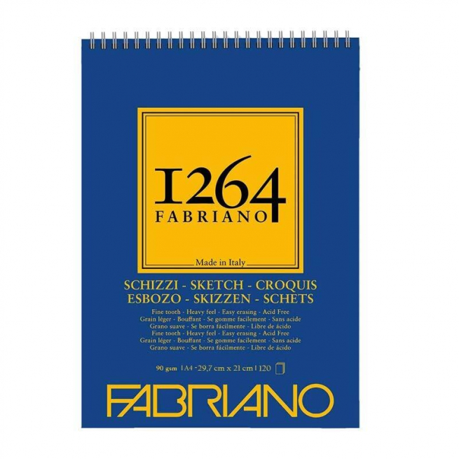 Album schizzi spiralato, formato A4, 90 gr/mq, blocco da 120 fogli