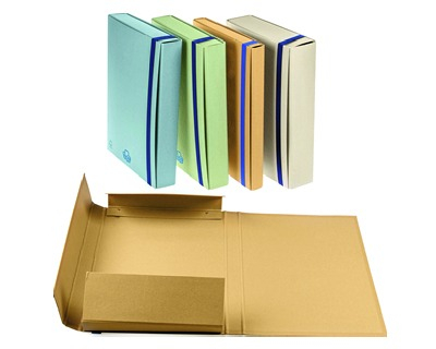 Carpetta in cartoncino con elastico, 25x35 cm, dorso 7 cm, colori assortiti