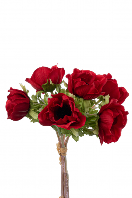 Bouquet anemone rosso 27 cm