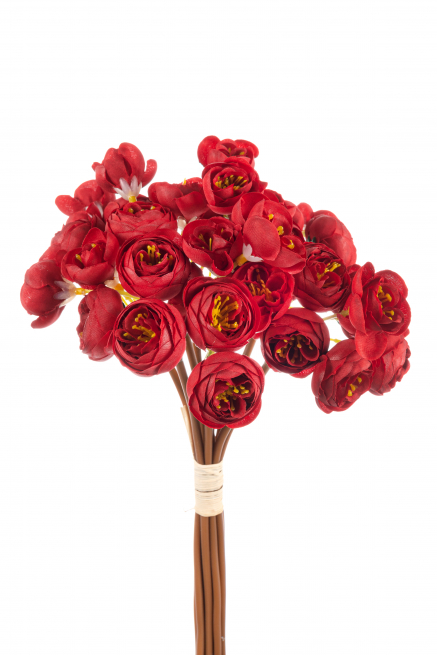 Bouquet ranuncoli rosso 38 cm