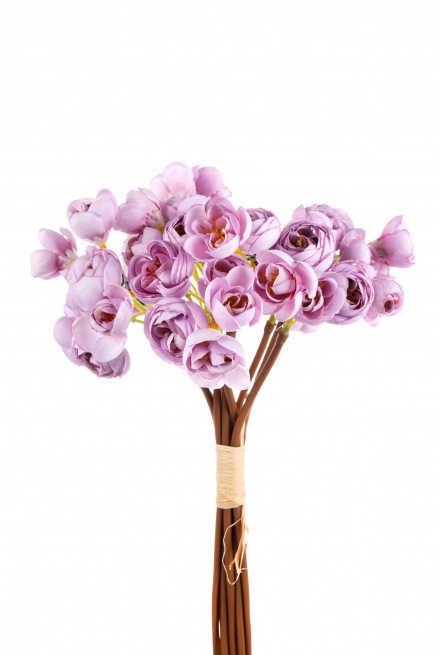 Bouquet ranuncoli lilla, altezza 38 cm