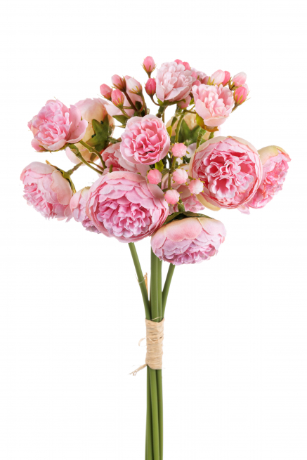 Bouquet mini peonie rosa 38 cm