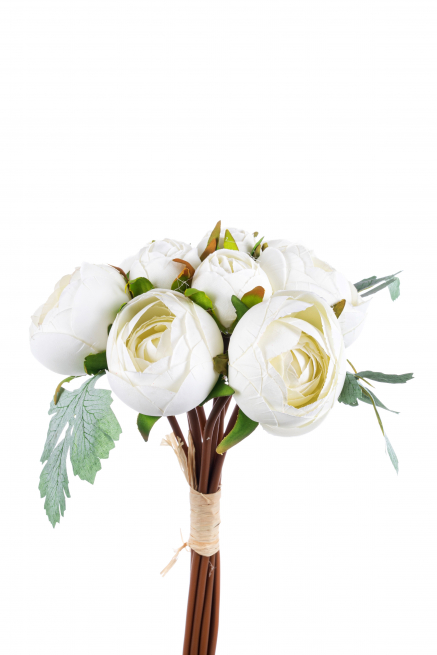 Bouquet ranuncoli bianco 38 cm