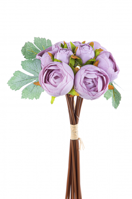 Bouquet ranuncoli lavanda, altezza 36cm