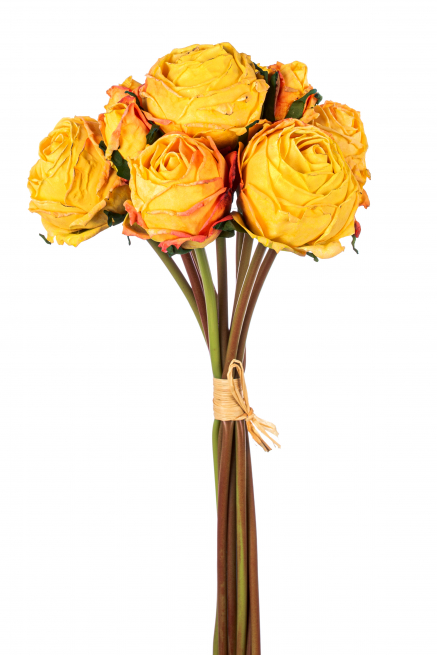 Bouquet rose gialle, altezza 40 cm