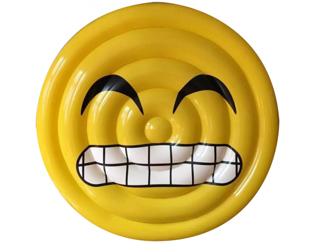 Materassino gonfiabile emoji " sorriso con i denti " diametro 150 cm.