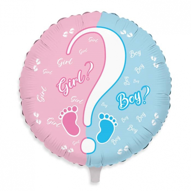 Palloncino stampa "Baby boy - baby girl", diametro 45 cm