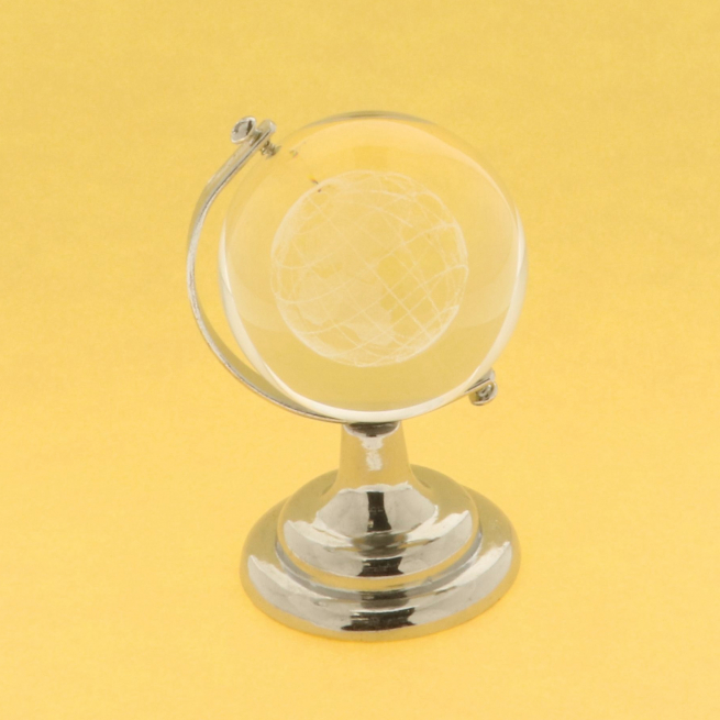 Mappamondo con piedistallo silver, altezza 6 cm