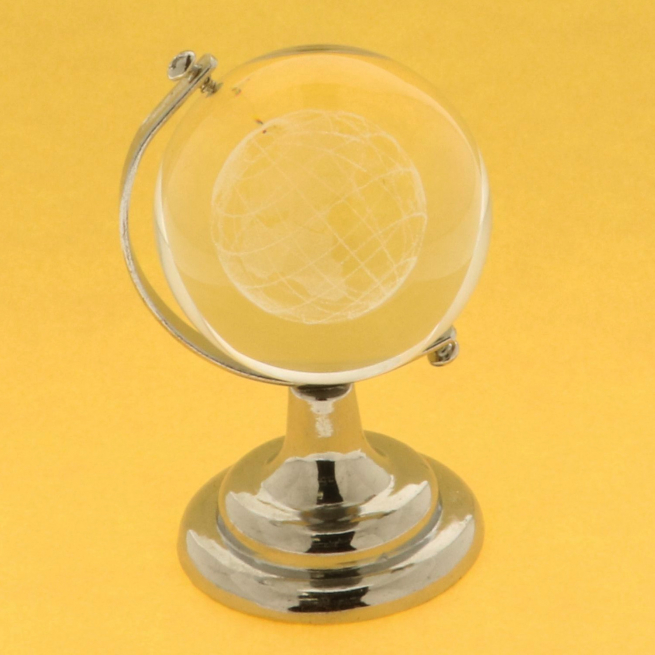 Mappamondo con piedistallo silver, altezza 9 cm