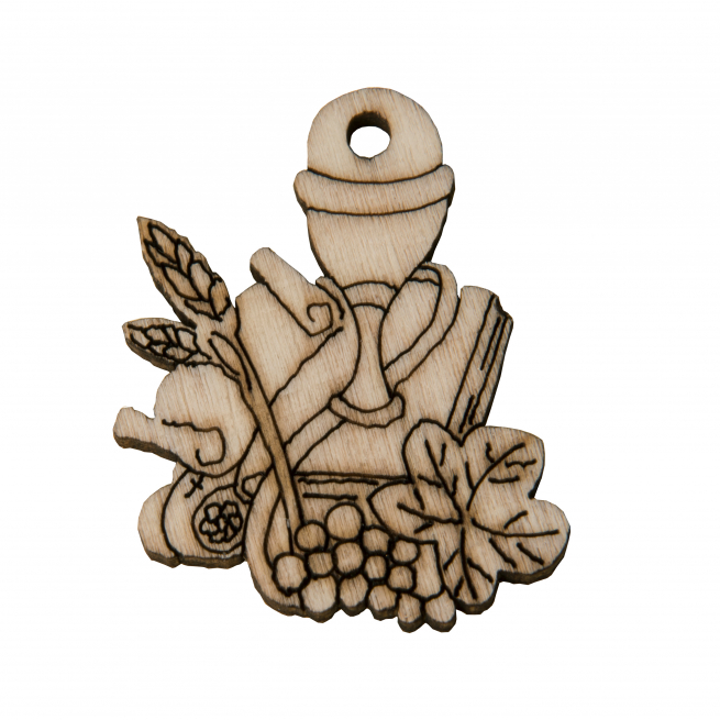 Applicazione in legno prima Comunione, altezza 4 cm, confezione da 12 pezzi
