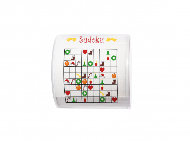 Rotolo carta igienica decoro sudoku natalizio