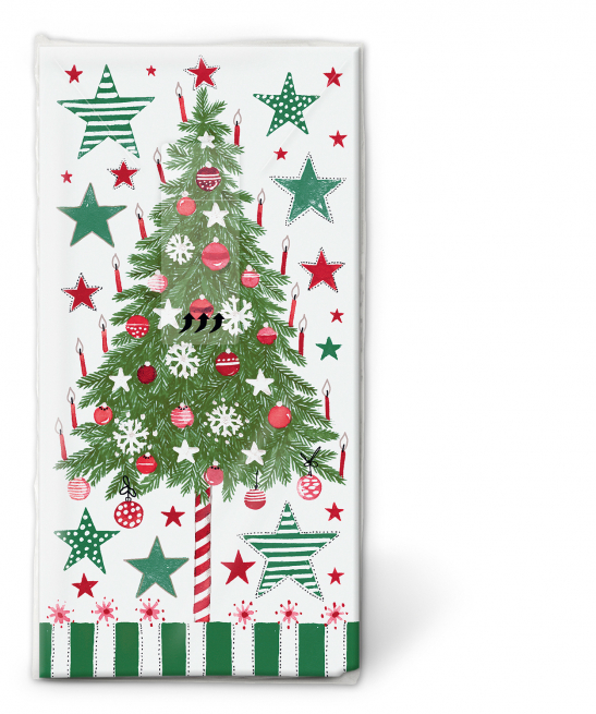 Fazzoletto con albero di Natale, confezione da 10 pezzi
