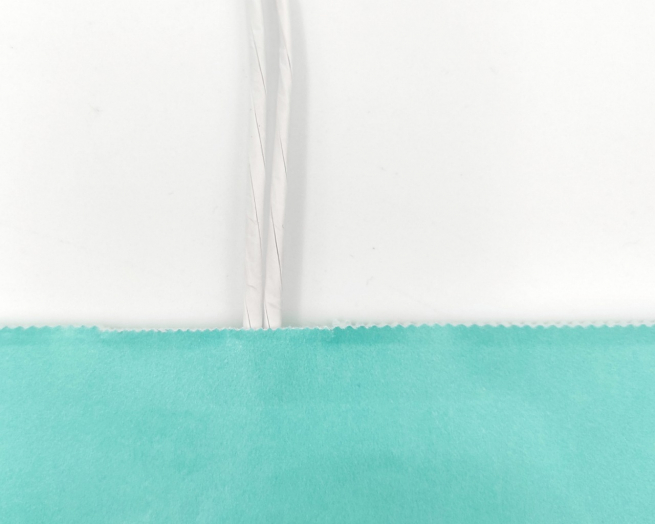 Shopper verde acqua - tiffany antico in carta kraft con maniglia ritorta bianca