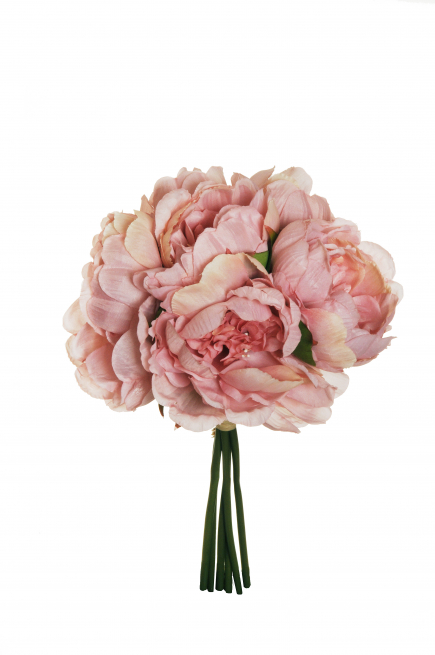 Mazzo di peonie malva chiaro, altezza 29 cm
