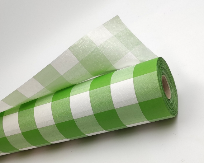 Tovaglia in carta politenata fantasia "trattoria verde", altezza 1 metro, rotolo da 50 metri