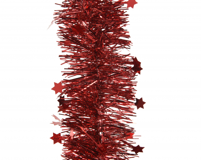 Festone rosso con stelline, lunghezza 270 cm, diametro 10 cm