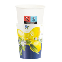 Bicchiere cartoncino fantasia "Lemon chic", confezione da 8 pezzi
