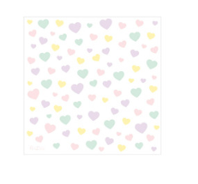 Tovagliolo carta 3 veli 33x33cm, fantasia "Candy Hearts", confezione da 16 pezzi