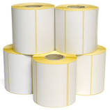 Etichetta termica adesiva bianca misura 58x92 mm, foro 40, in rotoli da 500 etichette, cartone da 40 pezzi