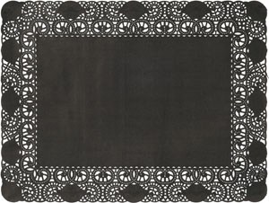 Pizzo carta nero rettangolare 30x40cm confezione da 250 pezzi