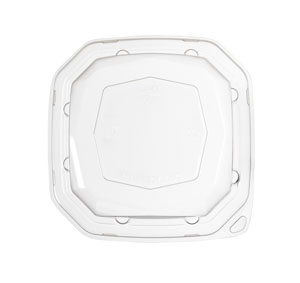 Coperchio 100% RPET per piatto quadrato ottagonale in polpa di cellulosa da 400ml confezione da 50 pezzi