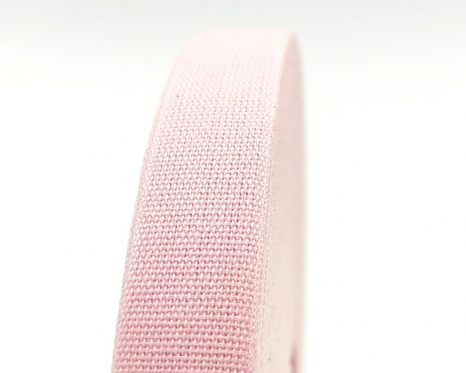 Fettuccia in cotone rosa, altezza 16 mm, lunghezza 50 metri