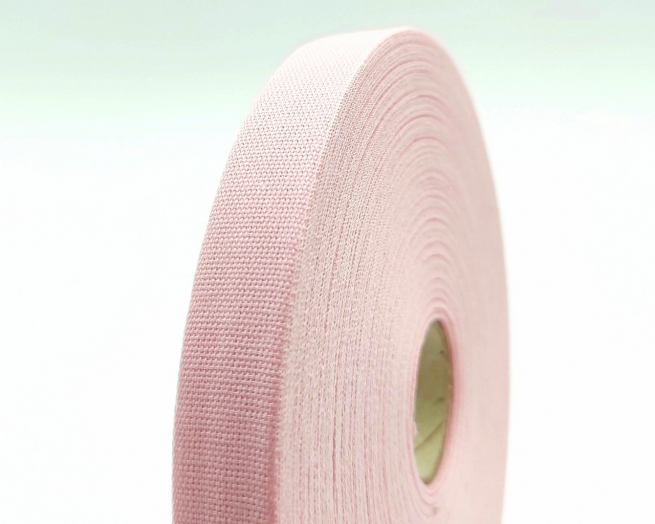 Fettuccia in cotone rosa, altezza 16 mm, lunghezza 50 metri