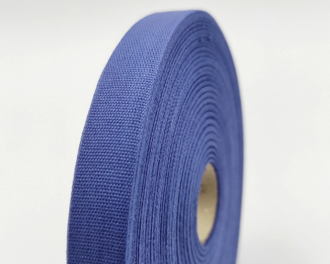Fettuccia in cotone blu prussia, altezza 16 mm, lunghezza 50 metri